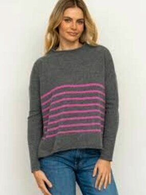 Brodie Fine Cashmere Whisper Stripe Sweater